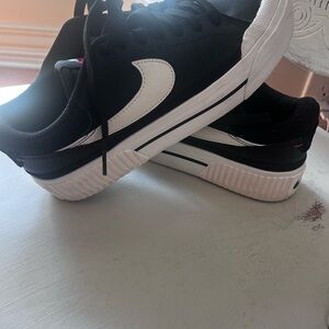 Nike Platform Black and White Sneakers